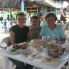 A fishy feast with Christiane's mother, Playa del Carmen.