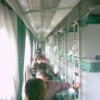 Getting cosy on the Chinese train.